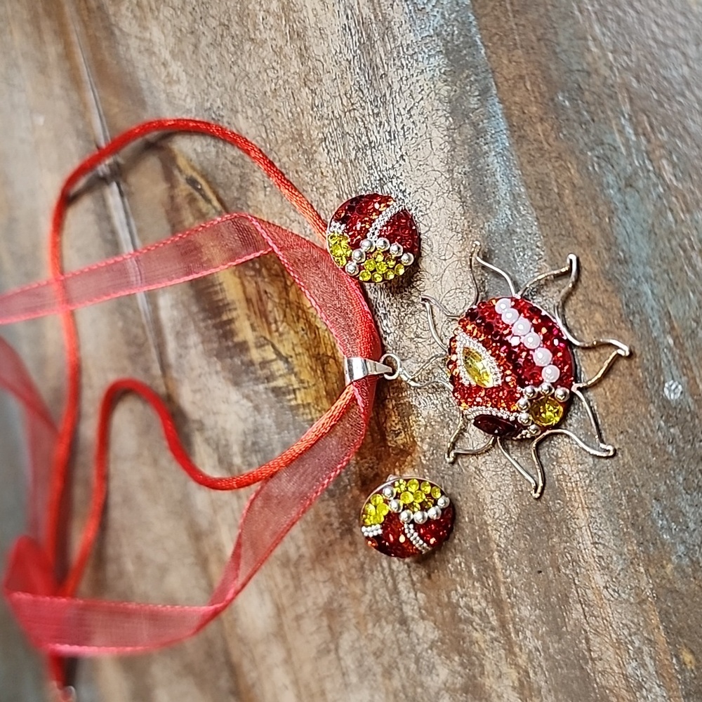 Sterling Silver Sun Necklace Set